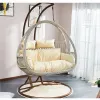 Two-Seat Modern Hanging Rattan Sofa Basket Indoor Outdoor Rocking Swing Chair for Living Room Apartment Hotel Use