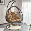 Two-Seat Modern Hanging Rattan Sofa Basket Indoor Outdoor Rocking Swing Chair for Living Room Apartment Hotel Use