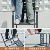 VANGARDEN Durable Modern Rectangular Letter-shaped Aluminum Dining Table 6-Person All-Aluminum Chairs Outdoor Garden Dining Set