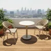VANGARDEN Modern Outdoor Dining Set Teslin Fabric Chairs Aluminum Frame Table-UV-Resistant Durable Waterproof Quick-Dry Outdoor