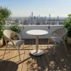VANGARDEN Modern Outdoor Dining Set Teslin Fabric Chairs Aluminum Frame Table-UV-Resistant Durable Waterproof Quick-Dry Outdoor