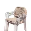 VANGARDEN Modern Solid Wood Outdoor Leisure Long Dining Table Terrace Aluminum Garden Furniture Courtyard Milk Tea Shop