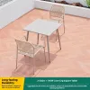 VANGARDEN Modern Solid Wood Outdoor Leisure Long Dining Table Terrace Aluminum Garden Furniture Courtyard Milk Tea Shop