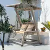 VANGARDEN Modern 2-Seat L-shaped Aluminium Swing Bench Waterproof Cushions Outdoor Furniture Patio Courtyard Customized Logo