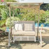 VANGARDEN Modern 2-Seat L-shaped Aluminium Swing Bench Waterproof Cushions Outdoor Furniture Patio Courtyard Customized Logo