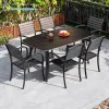 VANGARDEN Nordic Modern Durable Aluminum Foldable Metal Dining Table Chair Waterproof Outdoor Furniture 1-Year Warranty for