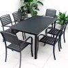VANGARDEN Nordic Modern Durable Aluminum Foldable Metal Dining Table Chair Waterproof Outdoor Furniture 1-Year Warranty for