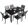 VANGARDEN Nordic Modern Durable Aluminum Foldable Metal Dining Table Chair Waterproof Outdoor Furniture 1-Year Warranty for