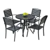 VANGARDEN Outdoor Aluminum Alloy Plastic Wood 4-Seater Garden Set for Courtyards Gardens Balconies Hotels Schools Scenic Areas