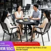 VANGARDEN Outdoor Aluminum Alloy Plastic Wood 4-Seater Garden Set for Courtyards Gardens Balconies Hotels Schools Scenic Areas
