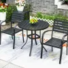 VANGARDEN Outdoor Aluminum Alloy Plastic Wood 4-Seater Garden Set for Courtyards Gardens Balconies Hotels Schools Scenic Areas