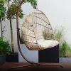 VANGARDEN Outdoor Metal Swing Chair Rocking Chair Quick-Dry Cushion Foldable Detachable Hanging Basket Seat 1 Person Modern