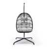 VANGARDEN Outdoor Metal Swing Chair Rocking Chair Quick-Dry Cushion Foldable Detachable Hanging Basket Seat 1 Person Modern