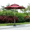 VANGARDEN Wine Red Modern Aluminum Alloy Waterproof 360 Tilting Kitchen Patio Double-top Milan Umbrellas Bases Outdoor