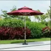VANGARDEN Wine Red Modern Aluminum Alloy Waterproof 360 Tilting Kitchen Patio Double-top Milan Umbrellas Bases Outdoor