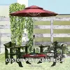 VANGARDEN Wine Red Modern Aluminum Alloy Waterproof 360 Tilting Kitchen Patio Double-top Milan Umbrellas Bases Outdoor