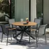 Vienna Modern Armchair Textilene Aluminum Frame Dining Set Replaceable Poly Wood Table Weather Resistant Hotel Outdoor Living