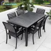 Waterproof Modern Outdoor Solid Wood Aluminum Alloy Tables Chairs Casual Dining Set Courtyard Garden Terraces Durable Sunscreen