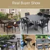 Waterproof Modern Outdoor Solid Wood Aluminum Alloy Tables Chairs Casual Dining Set Courtyard Garden Terraces Durable Sunscreen