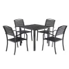 Waterproof Modern Outdoor Solid Wood Aluminum Alloy Tables Chairs Casual Dining Set Courtyard Garden Terraces Durable Sunscreen