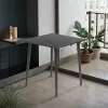70cm Tapered Leg Table Carbon Steel Top Aluminum Legs Square and Round Styles Modern Indoor Outdoor Dining Side Table