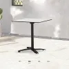 70cm Tapered Leg Table Carbon Steel Top Aluminum Legs Square and Round Styles Modern Indoor Outdoor Dining Side Table