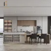 American Custom Modular Luxury White Lacquer Modern Kitchen Cabinets with Marble Resin Countertops and Drawer Baskets