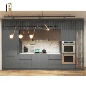American Melamine Wood Furniture Kitchen Cabinet Modular Plywood Custom Full Modern Kitchen Cabinets