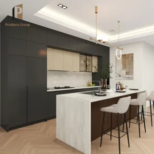 American Modular Kitchen Cabinet Luxury Wood Modern White Acrylic Countertop Custom Complete Kitchen Cabinets for Apartment Sink
