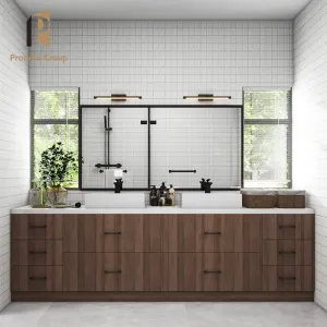 American Style Floor Mounted Bathroom Vanity 72 Inch Units Prefab Bathroom