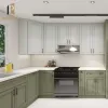 American White Shaker Rta Lacquer Wood Modular Modern Kitchen Cabinets with Marble Countertop and Drawer Basket