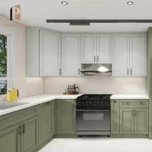 American White Shaker Rta Lacquer Wood Modular Modern Kitchen Cabinets with Marble Countertop and Drawer Basket