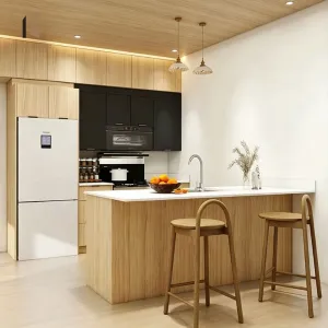 Apartment Custom Modular Waterproof Modern Kitchen Cabinets with Acrylic Sink and Faucet Foshan MDF Small Kitchen Cabinet Set