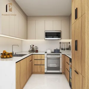 Apartment Custom Plywood Modern Luxury Flat Pack Kitchen Cabinets L-Shape Classic Full Furniture Kitchen Design Marble Laminate