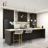 Apartment Modular Eco-friendly Waterproof Marble Resin Lacquer Melamine Custom Kitchen Cabinets Modern Design