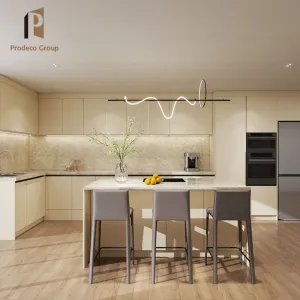 Australian Modern High Gloss Square Modular Eco-friendly Apartment Complete Melamine Acrylic Kitchen Cabinets with Sink