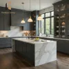 Black High End House Project Melamine Kitchen Cabinet Modern Complete Set Home Kitchen Cabinet Storage Kitchen Cabinets