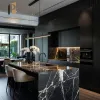 Black High End House Project PVC Waterproof Kitchen Cabinet Modern Set Full Design Home Small Kitchen Unit Kitchen Cabinets
