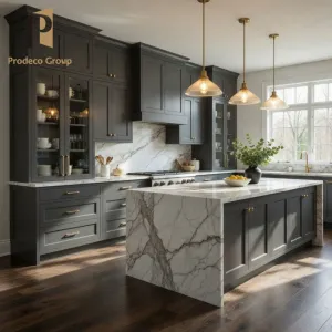 Black Light Luxury House Project Wood Veneer Kitchen Cabinet Modern Complete Set Home Kitchen Cabinet Storage Kitchen Cabinets