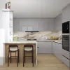 Classic Home Furniture Modern Kitchen Cabinets with Acrylic Countertop Custom Melamine Prefab Small Kitchen Cupboard and Sink
