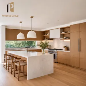 Custom Kitchen Cabinet American Classic Style Solid Oak Townhouse Villa Builder Project Kitchen Cabinets