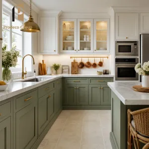 Custom Kitchen Cabinet American Shaker Style Solid Wood Townhouse Residential Project Kitchen Cabinets