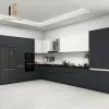 Custom Modern Kitchen Cabinet Set Particleboard Construction Marble Laminate Resin Countertops Eco-friendly Waterproof Design