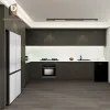 Custom Modular Kitchen Cabinet with Wood Veneer and Melamine Finish Marble Resin Countertop Faucet Drawer Basket Accessories