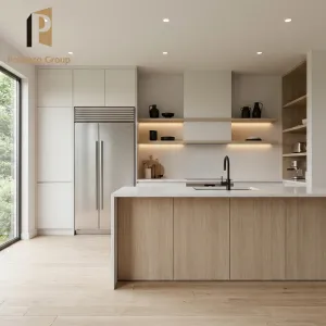 Custom Modular Kitchen Cabinets Modern Design Full Set Eco-friendly White with Sink Faucet Hinge and Drawer Basket