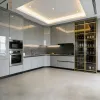 Custom Modular Melamine Modern Kitchen Cabinet Solution with Sink Flexible Layout Durable Laminated Panels Project Design