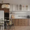 Custom Modular Modern Luxury Wood Melamine Laminate Eco-Friendly Kitchen Storage Cabinets White Shaker Design Marble Apartment