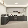 Custom Wooden Modular L Shaped Black Modern Full Acrylic Kitchen Cabinets with Sink and Faucet for Apartment Home