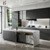 Customizable Modular PVC Modern Kitchen Cabinet System with Sink Flexible Configuration Waterproof Panels Project Ready