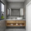 Designer Floating Modern Bathroom Vanity Cabinet with Water Resistant Melamine for Apartment and Villa Wall Mount Installation